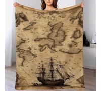 AASWDDS Bateau Pirate Couverture Polaire,Plaid Couvertures en Flannel en Lit Douce Et Confortable,Jeté De Canapé Résistantes 130×150cm