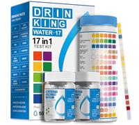 AAwipes Lot de 50 Bandelettes de Test d'Eau Potable 17 en 1 + 2 Kits | dureté, alcalinité, acide cyanurique, chlore, brome, pH - détection bactéries , pour fontaines, maison(K03-50)