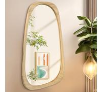 AAZZKANG Miroir mural asymétrique en bois rustique irrégulier à suspendre - 70 x 40 cm - Grand miroir décoratif pour salle de bain, chambre à coucher, salon, couloir