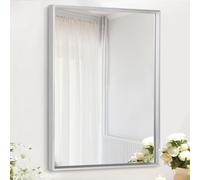 AAZZKANG Miroir mural rectangulaire avec cadre en métal, 65 x 45 cm, décoratif, moderne, pour chambre à coucher, salle de bain, miroir cosmétique, vertical ou horizontal, argent