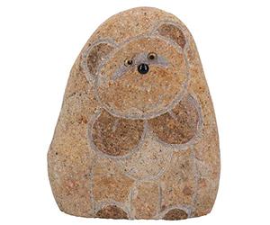 AB Tools Petit ours en peluche en pierre sculptée à la main pour décoration de maison de jardin