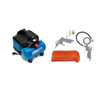 ABAC Compresseur d'Air Portable Silencieux EASE-AIR 6, Compresseur d'Air sans Huile & 6 Pièces Kit d'Accessoires Pour Compresseur G-813, Comprenant un Gonfleur de Pneus