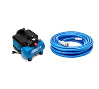 ABAC Compresseur d'Air Portable Silencieux EASE-AIR 6, Compresseur d'Air sans Huile & BGS 3250 | Polychlorure de vinyle (PVC) Tuyau à air comprimé | 10 m