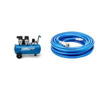 ABAC Compresseur d'Air Silencieux EASE-AIR 50, Compresseur d'Air sans Huile, Pression Maximale 8 Bar & BGS 3250 | Polychlorure de vinyle (PVC) Tuyau à air comprimé | 10 m