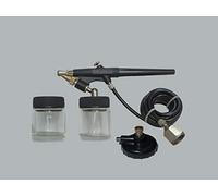 ABAC G-520 Kit Aérographe, Petit Pistolet Souffleur avec 2 Réservoirs de Peinture, Tuyau de 1,5 m, Adaptateur pour Raccord d'Air Comprimé, Noir