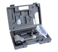 ABAC Kit cloueuse et agrafeuse combinée, livré dans une mallette, comprend des agrafes de 16-32 mm, des clous de 15-32 mm, 1 paire de lunettes de protection, 1 bouteille d'huile