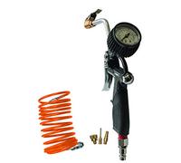 ABAC Kit de Gonflage à Compresseur 5 Pièces G-812IG, Comprenant un Gonfleur de Pneus avec Manomètre, un Tuyau en Spirale de 5 m, 3 Embouts de Gonflage, Pression Max. 8 Bar