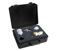 ABAC Kit de peinture, pistolet de peinture avec alimentation par gravité, régulateur de pression, gants et masque de protection. Pression de fonctionnement 4 bars.
