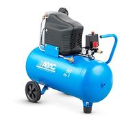 ABAC Pro Montecarlo L20 Compresseur d'Air, Compresseur d'Air 50 Litres, Double Manomètre, Pression Max. 10 Bar, Injection d'Huile, Roues de Transport, Puissance 2 CV, Bleu Ciel