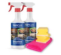 ABACUS® Nettoyant pour four, barbecue avec chiffon en microfibre et éponges - Kit de nettoyage pour four et barbecue 750 ml prêt à l'emploi (7397)