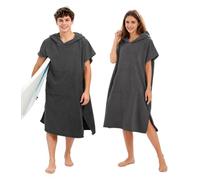 Abahub Poncho de Bain Adulte,Microfibre Poncho de Surf Unisexe,S/M | Peignoir de Bain avec Capuche Homme Femme,Poncho de Plage,Léger et à Séchage Rapide,Adapté à la Plage, la Piscine