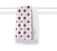 ABAKUHAUS Couverture polaire en flanelle douce abstraite, motif rétro à pois griffonnés, peluche confortable pour l'intérieur et l'extérieur, 125 x 175 cm, violet foncé orange