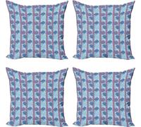 ABAKUHAUS Ensemble de housses de coussin géométriques (4 pièces), Pastel Abstract Memphis, Impression numérique moderne recto-verso, 45 cm x 45 cm, bleu ciel rose clair