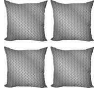ABAKUHAUS Ensemble de housses de coussin grises (4 pièces), effet plaque diamant, impression numérique moderne recto-verso, 45 cm x 45 cm, gris