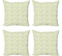 ABAKUHAUS Ensemble de housses de coussin marguerite (4 pièces), coccinelles réalistes, impression numérique moderne recto-verso, 45 cm x 45 cm, multicolore