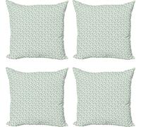 ABAKUHAUS Lot de 4 housses de coussin Coccinelle, insectes fleuris, impression numérique moderne recto-verso, 45 cm x 45 cm, multicolore