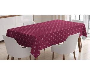 ABAKUHAUS Nappe Fleur De Lis, motif rococo royal Crown Art traditionnel européen noble et féminin, 140 x 200 cm, magenta foncé et blanc