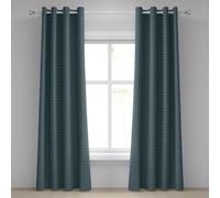 ABAKUHAUS Rideau à œillets bleu, style ethnique marocain, motifs géométriques ronds orientaux bordés, rideaux décoratifs à 2 panneaux, 280 cm x 175 cm, bleu clair et bleu gris