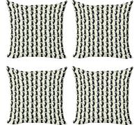 ABAKUHAUS Scottie Dog Set de housses de coussin (4 pièces), motif à losanges en damier, impression numérique moderne recto-verso, 60 cm x 60 cm, multicolore