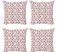 ABAKUHAUS Set de housses de coussin de plage (4 pièces), Watermelon Ice Cream Cocktail, impression numérique moderne recto-verso, 50 cm x 50 cm, multicolore