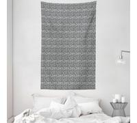 ABAKUHAUS Tapis mural et couvre-lit imprimé léopard, motif animalier abstrait en microfibre douce Lavable sans décoloration Impression numérique, 140 x 230 cm, blanc noir
