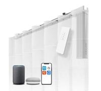 ABALON Rail à Rideaux Perfect Wave Motorisé, Moteur Wi-Fi Compatible avec Alexa, Google Home et l'application mobile Tuya Smart, Télécommande, Largeur jusqu'à 3 mètres, Blanc