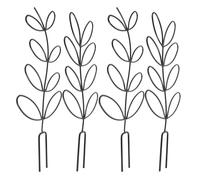 Abaodam 1 Ensemble Lot de Treillis en Fer Noir pour Plantes Grimpantes en Pot, Construction Stable et Finition Mate, pour Jardin et Intérieur, Forme Feuille Maille Fine 4 Pièces
