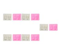 Abaodam 10 Pièces Moule en Silicone Rose pour Pâte à Sucre Motifs Crânes Halloween, Étanche et Résistant Déformation, pour Pâtisserie DIY et Décoration de Gâteaux