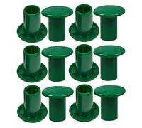 Abaodam 12 Pièces Capuchons de Tiges de Jardin en Plastique Vert pour Supports de Plantes en Bambou, Protection Stable et Résistante aux Intempéries pour Jardins et Potagers