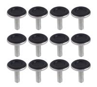Abaodam 12 Pièces Pieds Réglables pour Meubles Noirs M8x25 Mm Écrou | Fer Plastique, Résistance à Corrosion L’usure, pour Bibliothèque et Chaise, Réglage de Hauteur