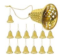 Abaodam 12 Pièces Plastique Cloche de Noël Dorée, Décoration Suspendue