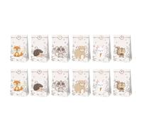 Abaodam 12pièces Papier Thème Animaux Forêt avec Stickers pour Fête Anniversaire Mariage Noël