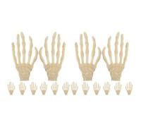 Abaodam 16 Pièces Décoration Halloween Main de Squelette Réaliste en Plastique Beige, pour Décoration de Maison Hantée et Fête Zombie, Accessoire Effrayant et Lifelike
