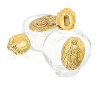 Abaodam 2 Bouteilles en Verre Décoratives pour Eau Bénite Or, Légères et Faciles à Transporter, pour Bénédictions et Communions, Lot de 2 Pièces Plusieurs Styles
