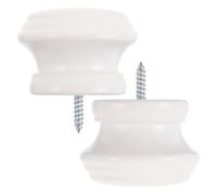 Abaodam 2 Pièces Bois Embout Décoratif Blanc pour Tringle à Rideaux 28mm | Tringle 28mm, Bois, Facile à Démonter pour Nettoyage, Salon et Bureau