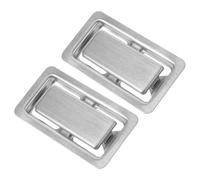 Abaodam 2 Pièces Bouchon de Trop-plein Rectangulaire en Acier Inoxydable | Plaque de Finition Plate, Ajustement Précis, Pose sans Outil, pour Évier Inox et Ventilation de Trop-plein
