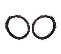 Abaodam 2 Pièces Couronne en Rotin Noir Fait Main pour Décoration Halloween et Maison, Kit Polyvalent de Fabrication de Couronnes Naturelles en Osier pour Fêtes et Bricolage