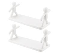 Abaodam 2 Pièces Étagère Murale Décorative Blanche en PP | Installation Facile, Espace Supplémentaire, Style Simple Classique, Garage et Pendaison de Crémaillère