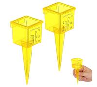 Abaodam 2 Pièces Pluviomètre de Jardin en Plastique Noir Large Goulot Conique, Mesure Précise Pluie Débit D'arrosage pour Agriculture et Statistiques Météorologiques