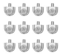 Abaodam 20 Pièces Clip Fixe en Alliage de Zinc Argenté pour Étagère en Verre 3-9mm, Résistant la Chaleur la Pression, pour Salle de Bain Cuisine