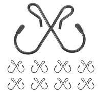 Abaodam 20 Pièces Crochets de Filet de Coffre en Métal Noir, Forme S | Montage Rapide, Fixation Sûre, Format pour Suv, Optimisation de L’espace du Chargement