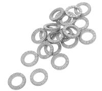 Abaodam 20 Pièces Rondelles Frein à Coin Double Face M10 en Acier au | Antivibrations, Dents Internes Imbriquées des Deux Côtés, pour Vis et Boulons, Argenté