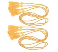 Abaodam 2pcs Cordons à Pompons Tissés en Polyester Or pour Décoration Fête et Remise de Diplôme, pour Décorer Salles et Cérémonies de Graduation