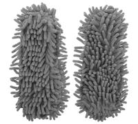Abaodam 2pcs Pantoufles en Chenille Douces pour Nettoyage des Sols, Semelles de Remplacement Lavables, Confortables et Réutilisables pour Ménage à Domicile