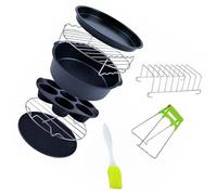 Abaodam 3,2qt-5,8qt et Compatible Lave-vaisselle Antiadhésif en Acier Inoxydable Ensemble de 9 Pièces Couleur Aléatoire pour Friteuse à Air Cuisine Polyvalente