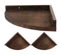 Abaodam 3 Pièces Étagère d'angle Flottante Installation Facile Structure Triangulaire en Bois pour Décoration Intérieure Rustique et Élégante