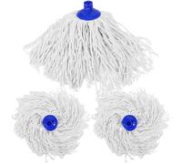 Abaodam 3 Têtes de Balai Serpillère à Vis en Coton Absorbant, Recharge Lavable Rapide pour Vadrouille de Nettoyage de Sol, Accessoire de Rechange Pratique pour Balai Frange et Nettoyage