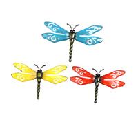 Abaodam 3pièces Décoration Murale Libellule Sculptures De Métal Ornements Muraux Pour Jardin Et Intérieur