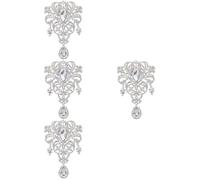 Abaodam 4 Pièces Broche Mariage Élégante en Alliage Argenté Cristaux, Broche Décorative Unique pour Fixer Vêtements, Accessoire Délicat pour Bouquet de Mariée