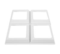 Abaodam 4 Pièces Habillage Bas de Poteau en Vinyle Blanc, Décoratif pour | Vinyle Rigide, Usage Extérieur, Protection Plastique, pour Porche et Clôture, Finition Discrète